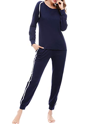 Aibrou Conjunto Chandal Mujer, Conjunto Deporte Largo Chándal Mujer Conjunto Algodon Chándal Mujer Completo 2 Piezas, Ropa Manga Larga de Casa Casual para Otoño Invierno Fitness Yoga Jogging