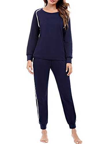 Aibrou Conjunto Chandal Mujer, Conjunto Deporte Largo Chándal Mujer Conjunto Algodon Chándal Mujer Completo 2 Piezas, Ropa Manga Larga de Casa Casual para Otoño Invierno Fitness Yoga Jogging