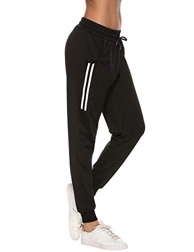 Aibrou Pantalones Chándal Raya Mujer Algodón Largos Pantalon para Deportivo Yoga Fitness Jogger Casual Aibrou Pantalones Chándal Raya Mujer Algodón Largos Pantalon para Deportivo Yoga Fitness Jogger Casual