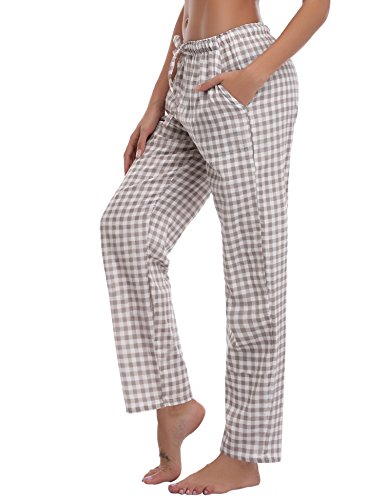 Aibrou Pantalones de Pijama Mujer Largos de 100% Algodón,Suave,Comodo y Moderno Aibrou Pantalones de Pijama Mujer Largos de 100% Algodón,Suave,Comodo y Moderno