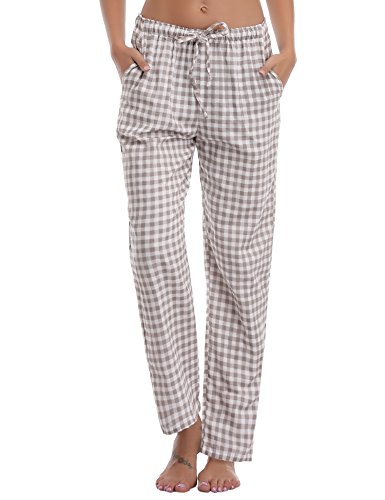 Aibrou Pantalones de Pijama Mujer Largos de 100% Algodón,Suave,Comodo y Moderno Aibrou Pantalones de Pijama Mujer Largos de 100% Algodón,Suave,Comodo y Moderno