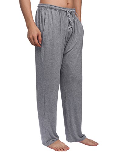 Aibrou Pantalones Pijama Hombre Algodón,Patalon para Dormir Casa Largo Muy Suave Transpirable y Comodo