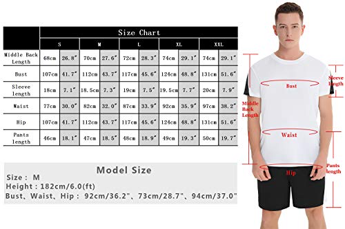 Aibrou Ropa Deportiva Chándales para Hombre Camisa Mangas Cortas Pantalon Chandales Hombre Cortos Conjunto Chandal Hombre Verano Gym Correr Trotar Caminar