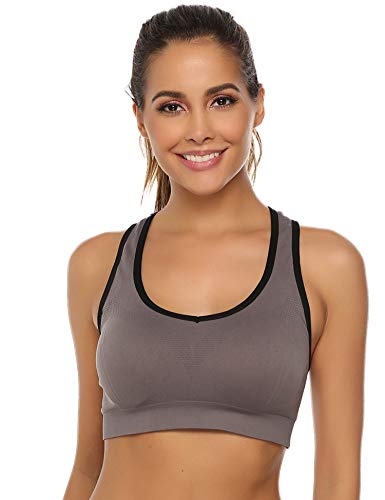 Aibrou Sujetador Deportivo Mujer Push Up (1/2/3pack) con Almohadillas Extraíbles,Bra Deporte sin Costuras para Yoga/Fitness/Run/Ejercicio/USA de Diaria