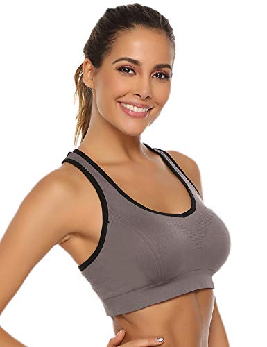 Aibrou Sujetador Deportivo Mujer Push Up (1/2/3pack) con Almohadillas Extraíbles,Bra Deporte sin Costuras para Yoga/Fitness/Run/Ejercicio/USA de Diaria