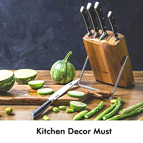 AICOK Juego de bloques de Cuchillo cocinero profesional | 6 piezas | Extra fuerte | acero inoxidable | mangos ergonómicos | Acero inoxidable de alto carbono AICOK Juego de bloques de Cuchillo cocinero profesional | 6 piezas | Extra fuerte | acero inoxidable | mangos ergonómicos | Acero inoxidable de alto carbono