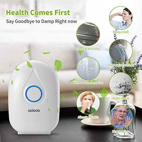 Aidodo Deshumidificador electrico Portátil 500ml Mini silencioso Deshumidificadores de Aire Compacto Inteligente Hogar Salón Habitación Oficina Blanco Aidodo Deshumidificador electrico Portátil 500ml Mini silencioso Deshumidificadores de Aire Compacto Inteligente Hogar Salón Habitación Oficina Blanco