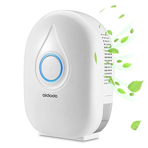 Aidodo Deshumidificador electrico Portátil 500ml Mini silencioso Deshumidificadores de Aire Compacto Inteligente Hogar Salón Habitación Oficina Blanco