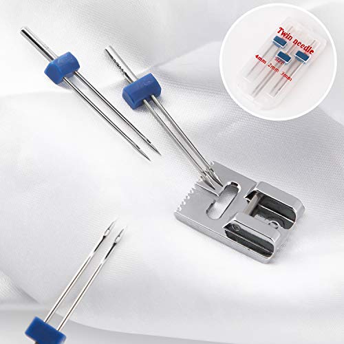 AIEX 2/90 3/90 4/90 6 Piezas Aguja Doble Con 2 Piezas De Prensatelas Pintuck De 9 Surcos Para Máquina De Coser (3 Tamaños) AIEX 2/90 3/90 4/90 6 Piezas Aguja Doble Con 2 Piezas De Prensatelas Pintuck De 9 Surcos Para Máquina De Coser (3 Tamaños)