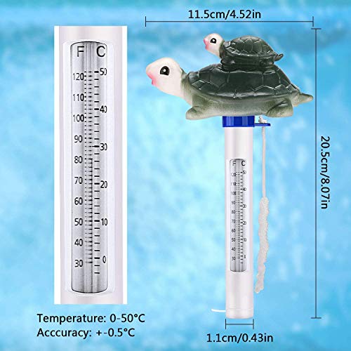 Aiglam Termómetro para Piscina, Temperatura del Agua termómetros con Cuerda, Resistente, para Todo Uso en Piscina spas, Jacuzzis, Acuarios y Peces estanques