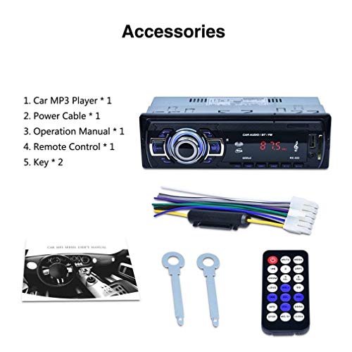 Aigoss Autoradio Bluetooth, Control Remoto Manos Libres FM Estéreo de Coche 60W x 4, Apoyo de Reproductor MP3 Llamadas Manos Libres, Función de Radio y de Archivo Aigoss Autoradio Bluetooth, Control Remoto Manos Libres FM Estéreo de Coche 60W x 4, Apoyo de Reproductor MP3 Llamadas Manos Libres, Función de Radio y de Archivo