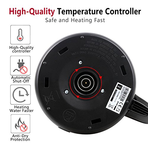 Aigostar Knight – Hervidor de Agua Eléctrico, 1,7 litros, 2200 watios, libre de BPA y material de acero inoxidable pulido de grado 304, sistema de protección contra la ebullición en seco. Aigostar Knight – Hervidor de Agua Eléctrico, 1,7 litros, 2200 watios, libre de BPA y material de acero inoxidable pulido de grado 304, sistema de protección contra la ebullición en seco.