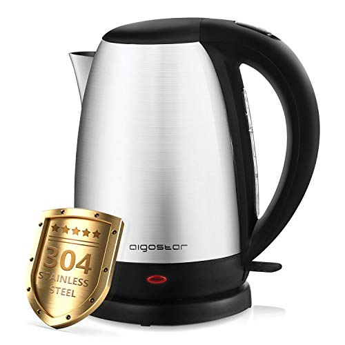 Aigostar Knight – Hervidor de Agua Eléctrico, 1,7 litros, 2200 watios, libre de BPA y material de acero inoxidable pulido de grado 304, sistema de protección contra la ebullición en seco. Aigostar Knight – Hervidor de Agua Eléctrico, 1,7 litros, 2200 watios, libre de BPA y material de acero inoxidable pulido de grado 304, sistema de protección contra la ebullición en seco.