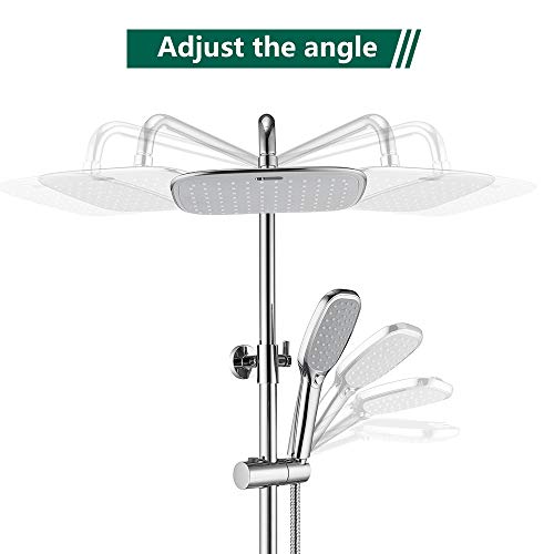 AiHom Conjunto de Ducha Termostático 40ºC Altura Ajustable 801mm-1193mm de Latón H59 Ducha de Lluvia 2 Tipos Ducha de Mano Ducha Rectangular para Baño con Estante AiHom Conjunto de Ducha Termostático 40ºC Altura Ajustable 801mm-1193mm de Latón H59 Ducha de Lluvia 2 Tipos Ducha de Mano Ducha Rectangular para Baño con Estante