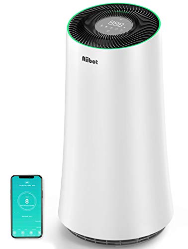 Aiibot Purificador de Aire para el hogar,120㎡,WiFi Control,Filtro de Aire con Filtro HEPA Verdadero,silenciosa,Temporizador,purificadores de Aire para alergias,Polen,olores de Fumar