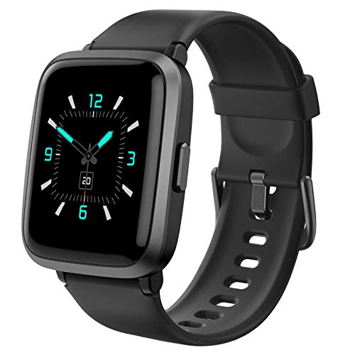 AIKELA Smartwatch,Relojes Inteligentes Mujer Hombre,Deporte Reloj de Fitness con Impermeable IP68,Actividad Monitores de Datos Físicos/Ciclo Menstrual Femenino,Compatible con Android iOS Negro