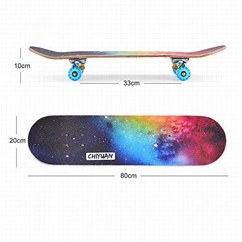 AIKENR Patineta de cuatro ruedas para principiantes, 31.5 pulgadas, 7 capas, arce canadiense, doble patada cóncava estándar y trucos para niños y principiantes (Z) AIKENR Patineta de cuatro ruedas para principiantes, 31.5 pulgadas, 7 capas, arce canadiense, doble patada cóncava estándar y trucos para niños y principiantes (Z)