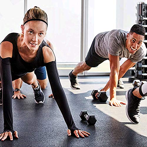 AILANDA 8 Piezas Diademas Deportiva, Diadema Elástica Antideslizante Bandas de Cabeza Elásticas para Fútbol Baloncesto Tenis Yoga y Golf Negro