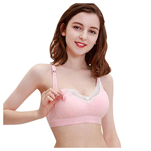 AILIEE Sujetador de lactancia ajustable, deportivo, anillo de acero inoxidable, hebilla frontal, tamaño grande, sin costuras, sujetador acolchado de alto impacto, apoyo para yoga y fitness #3 Rosa L AILIEE Sujetador de lactancia ajustable, deportivo, anillo de acero inoxidable, hebilla frontal, tamaño grande, sin costuras, sujetador acolchado de alto impacto, apoyo para yoga y fitness #3 Rosa L