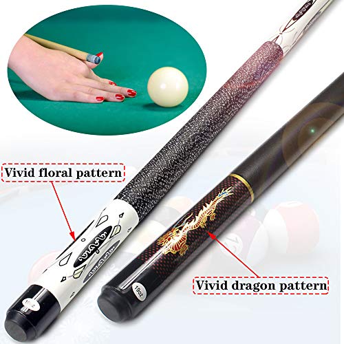 AILILI Tacos De Billar -Arce Pool Cue,con Caja Negro,Diseño Único/Duradero Palos De Billar,Adecuado para Jugadores Profesionales De Billar,Taco De Snooker