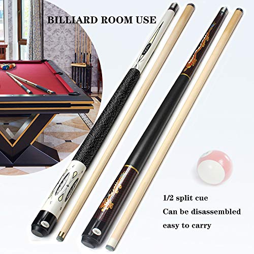 AILILI Tacos De Billar -Arce Pool Cue,con Caja Negro,Diseño Único/Duradero Palos De Billar,Adecuado para Jugadores Profesionales De Billar,Taco De Snooker