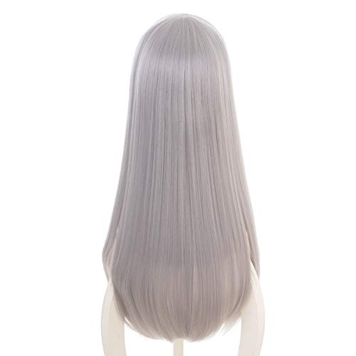 Ailin Online Blend S Hideri Kanzaki plata gris largo recto Pelucas Cosplay traje Pelo sintético para Halloween Fiesta Ailin Online Blend S Hideri Kanzaki plata gris largo recto Pelucas Cosplay traje Pelo sintético para Halloween Fiesta