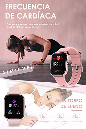 AIMIUVEI Smartwatch, Reloj Inteligente IP67 con Pulsómetro, Presión Arterial, 7 Modos de Deportes y GPS, Monitor de Sueño Caloría 1.4 Inch Pantalla Táctil Smartwatch para Mujer y Hombre AIMIUVEI Smartwatch, Reloj Inteligente IP67 con Pulsómetro, Presión Arterial, 7 Modos de Deportes y GPS, Monitor de Sueño Caloría 1.4 Inch Pantalla Táctil Smartwatch para Mujer y Hombre