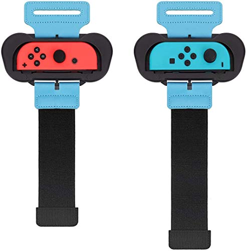 AiMok [2 Piezas] Muñequeras Compatible con Nintendo Switch Just Dance 2021/2020/2019, Dos Tamaños para Adultos y Niños, Bandas de Muñeca Elástica Ajustable para Joy con Controller