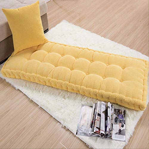 AINIYUE Cojín para Banco de jardín, Almohadilla Gruesa para Patio portátil, colchoneta para Silla de Descanso reclinable para Cama, para/Interior/Exterior 40x110cm Amarillo-4