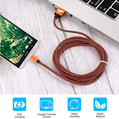 Aioneus Cable Micro USB Carga Rápida Cargador Android 3Pack 2M Largo Cable Android Nylon Movil Cables Cargador para Samsung J4 Plus J5 J6 J7 S7 S6 Edge A10 A6 Tablet, Huawei, Lenovo, Moto, LG, PS4