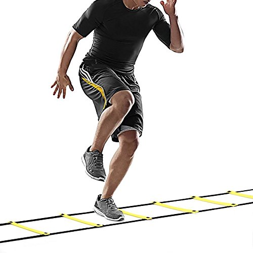 AIQI - Escalera para mejorar velocidad y agilidad, texturizada, con bolsa de transporte de color negro, 10FT 5-Rung AIQI - Escalera para mejorar velocidad y agilidad, texturizada, con bolsa de transporte de color negro, 10FT 5-Rung