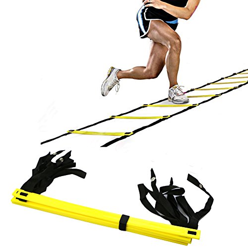 AIQI - Escalera para mejorar velocidad y agilidad, texturizada, con bolsa de transporte de color negro, 10FT 5-Rung AIQI - Escalera para mejorar velocidad y agilidad, texturizada, con bolsa de transporte de color negro, 10FT 5-Rung