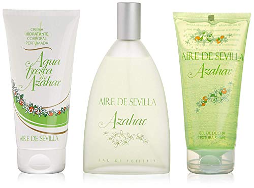 Aire de Sevilla Set de Belleza Edición Azahar - Crema Hidratante Corporal, Eau de Toilette, Gel Exfoliante