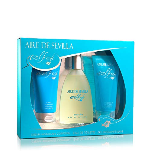 Aire de Sevilla Set de Belleza Edición Azul Fresh - Crema Hidratante Corporal, Eau de Toilette, Gel Exfoliante Aire de Sevilla Set de Belleza Edición Azul Fresh - Crema Hidratante Corporal, Eau de Toilette, Gel Exfoliante