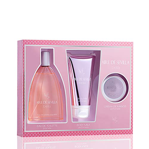 Aire de Sevilla Set de Belleza Edición Bella - Crema Hidratante Corporal, Eau de Toilette, Gel Exfoliante