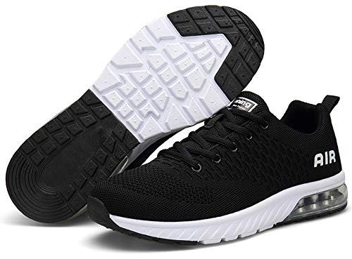 Aire Zapatillas Fitness Hombre Zapatos Deportivos para Casual Correr Transpirables Gimnasio Sneakers Negro 44 EU