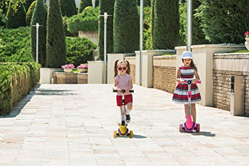 Airel Patinete 3 Ruedas | Scooter para Niños Plegable | Scooter para Niños con Música y Vapor | Patinete con Luces | Scooter para Niños | Patinete para Niños de 3-8 Años (Rosa-Caramelo)