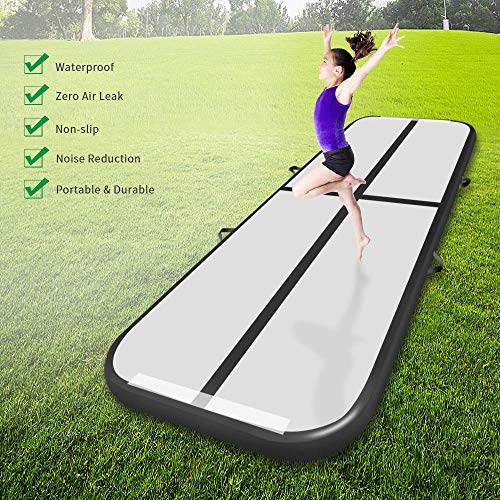 airtrack Gimnasia 10cm/20cm Altura 3M/4M/5M/6M/7M/8M/9M/10M/11M/12M Tumbling Gimnasia colchoneta Inflable Tumbling Mat Estera de Yoga Taekwondo con Bomba eléctrica