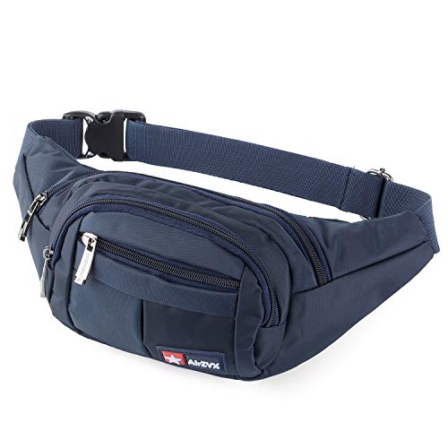 AirZyx Riñoneras de Marcha Running de Acampada y Marcha Bolsos de Gimnasio Bolsos Bandolera para Hombre Mujer (Azul Oscuro)