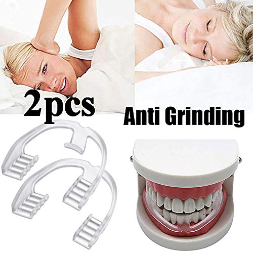 AISE 2 PCS Herramienta de Ayuda para Dormir de Grado alimenticio Férula para bruxismo Eliminación de la molienda Dental Cuidado bucal Dientes Soporte Dental Salud Dental Protector Dental