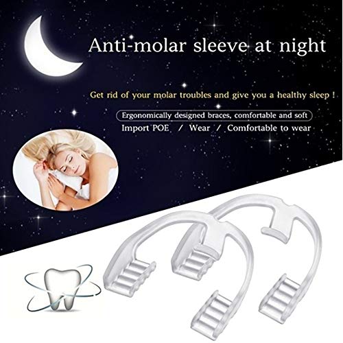 AISE 2 PCS Herramienta de Ayuda para Dormir de Grado alimenticio Férula para bruxismo Eliminación de la molienda Dental Cuidado bucal Dientes Soporte Dental Salud Dental Protector Dental