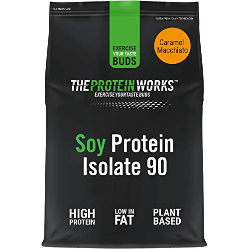 Aislado de Proteína de Soja en Polvo | 100% A Base de Plantas | Bajo en Grasa | Sin Azúcar Añadido | Sin Gluten | THE PROTEIN WORKS | Macchiato Caramelo | 2kg