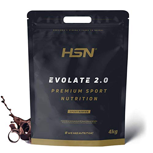 Aislado de Proteína de Suero de HSN Evolate 2.0 | Whey Protein Isolate | Proteína CFM + Enzimas Digestivas (Digezyme) + Ganar Masa Muscular | Vegetariana, Sin Gluten, Sin Soja, Chocolate, 4Kg