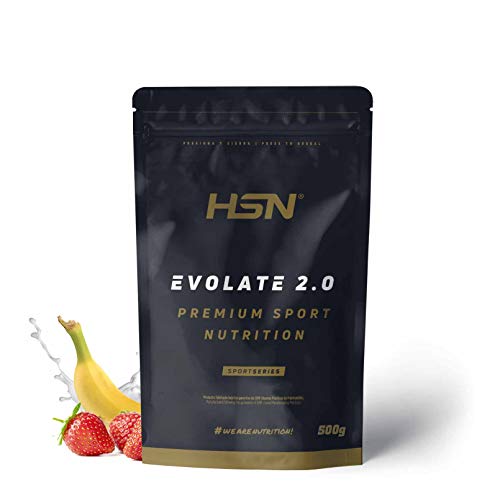 Aislado de Proteína de Suero de HSN Evolate 2.0 | Whey Protein Isolate | Proteína CFM + Enzimas Digestivas (Digezyme) + Ganar Masa Muscular | Vegetariana, Sin Gluten, Sin Soja, Fresa Banana, 500g Aislado de Proteína de Suero de HSN Evolate 2.0 | Whey Protein Isolate | Proteína CFM + Enzimas Digestivas (Digezyme) + Ganar Masa Muscular | Vegetariana, Sin Gluten, Sin Soja, Fresa Banana, 500g