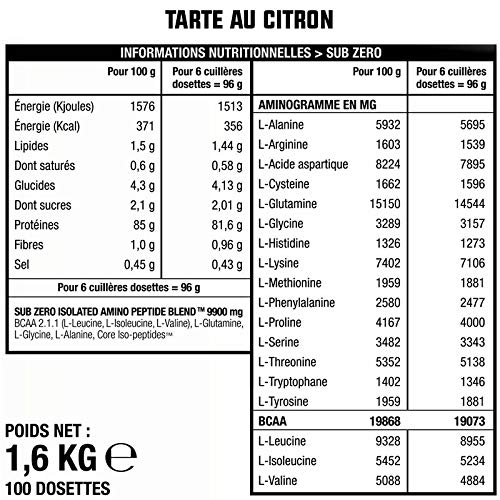 Aislamiento de proteína Subzero Tarta de limón Corgenic 1,6 kg