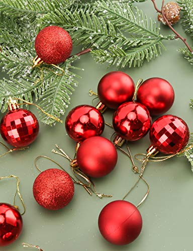 Aitsite 24PCS Bolas de Navidad 4 cm Bolas de árbol de Navidad Adorno de Pared Colgante de Pared Adornos Decoraciones Árbol Bolas Decorativas Boda de Fiesta Hogar Decoraciones para Festivales