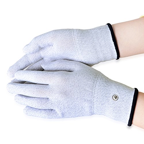 Aituo 1 par de guantes conductores de plata para su uso con máquina TENS (Meidum)