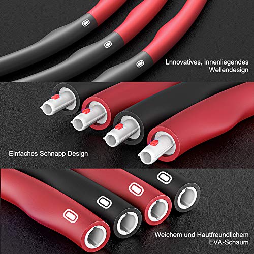 Aiweite Hula Hoop - Aro de hula Hoop para adultos y niños para pérdida de peso y masaje, 6 – 8 piezas con capucha desmontable para fitness / entrenamiento / contornos abdominales (1,2 kg / gris rojo) Aiweite Hula Hoop - Aro de hula Hoop para adultos y niños para pérdida de peso y masaje, 6 – 8 piezas con capucha desmontable para fitness / entrenamiento / contornos abdominales (1,2 kg / gris rojo)