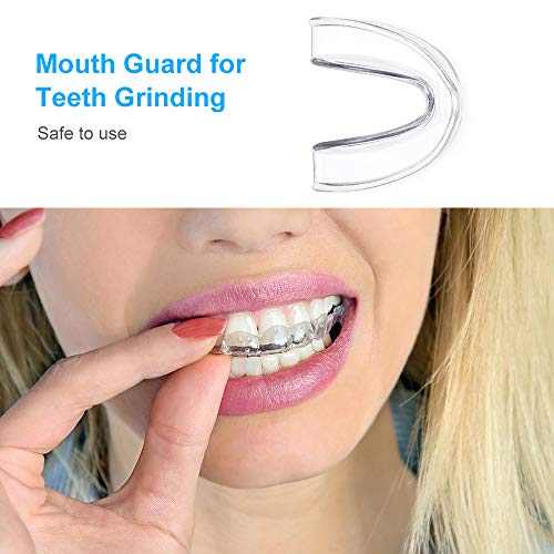 Ajcoflt Protector bucal para rechinar los dientes con estuche de almacenamiento 2PCS Protector bucal moldeable Night Guard para rechinar los dientes Ajcoflt Protector bucal para rechinar los dientes con estuche de almacenamiento 2PCS Protector bucal moldeable Night Guard para rechinar los dientes