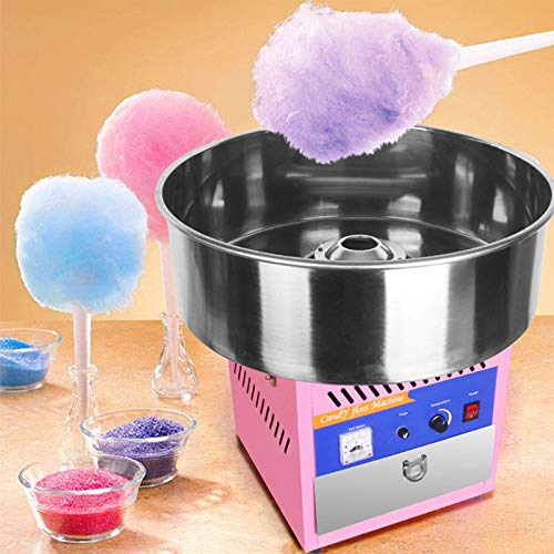 AJH Candy Floss Maker Máquina de algodón de azúcar para niños con Bandeja de Acero Inoxidable, Suministros de Fiesta para el hogar/Comercial, 1000w